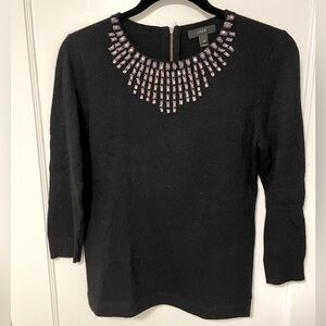 J.Crew Embellished Wool Blend Crewneck Sweater